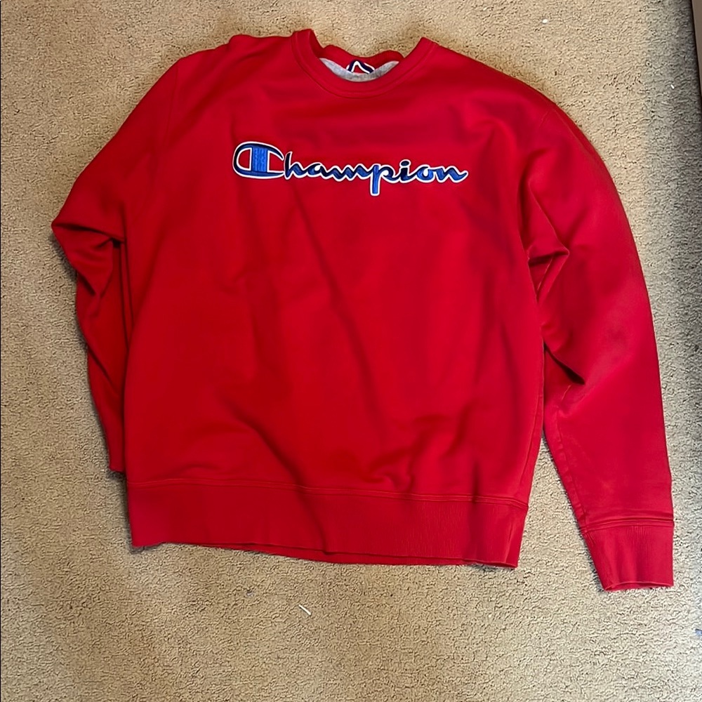Champion Red Crewneck Sweater Classic Style